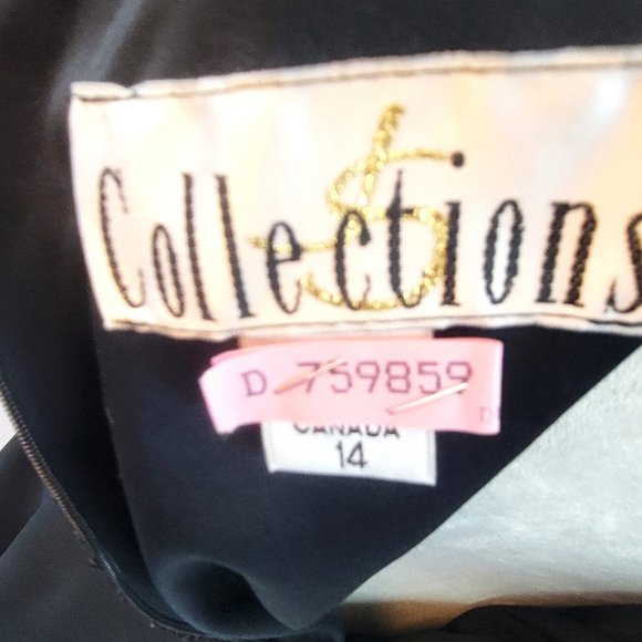 Vintage 90’s Black Lace Bodice Sleeveless Tiered Dress w/Wrap Sz 14 - Picture 9 of 9